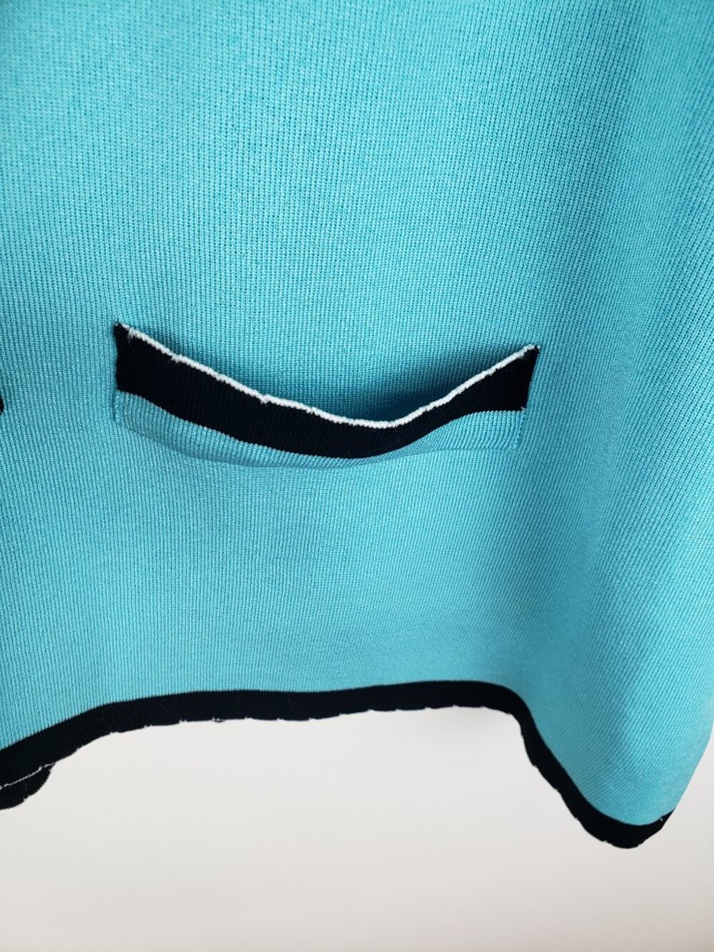 Exclusively Misook Twinset Teal Aqua Black Scalloped Jewels Womens L/XL - Picture 12 of 12